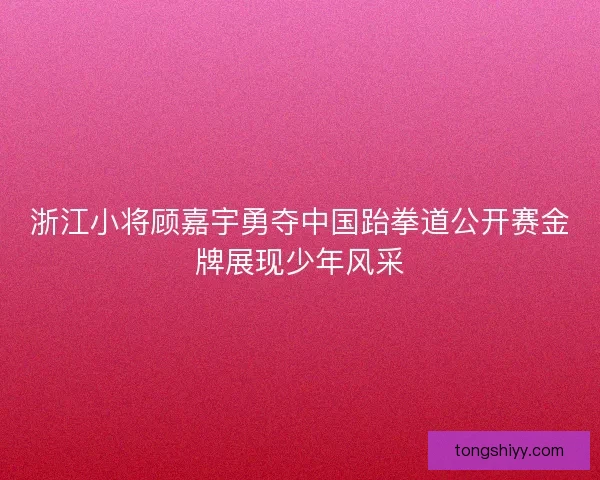 浙江小将顾嘉宇勇夺中国跆拳道公开赛金牌展现少年风采